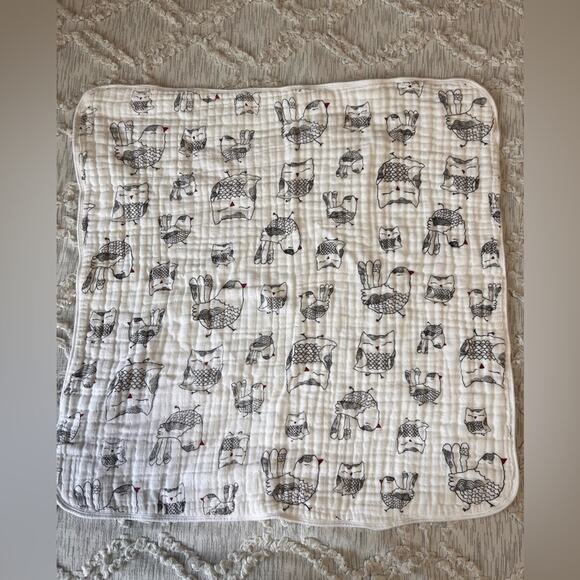 Aden + Anais Baby Security Blanket Lovey 100% Organic Cotton Owl Print - Picture 1 of 7